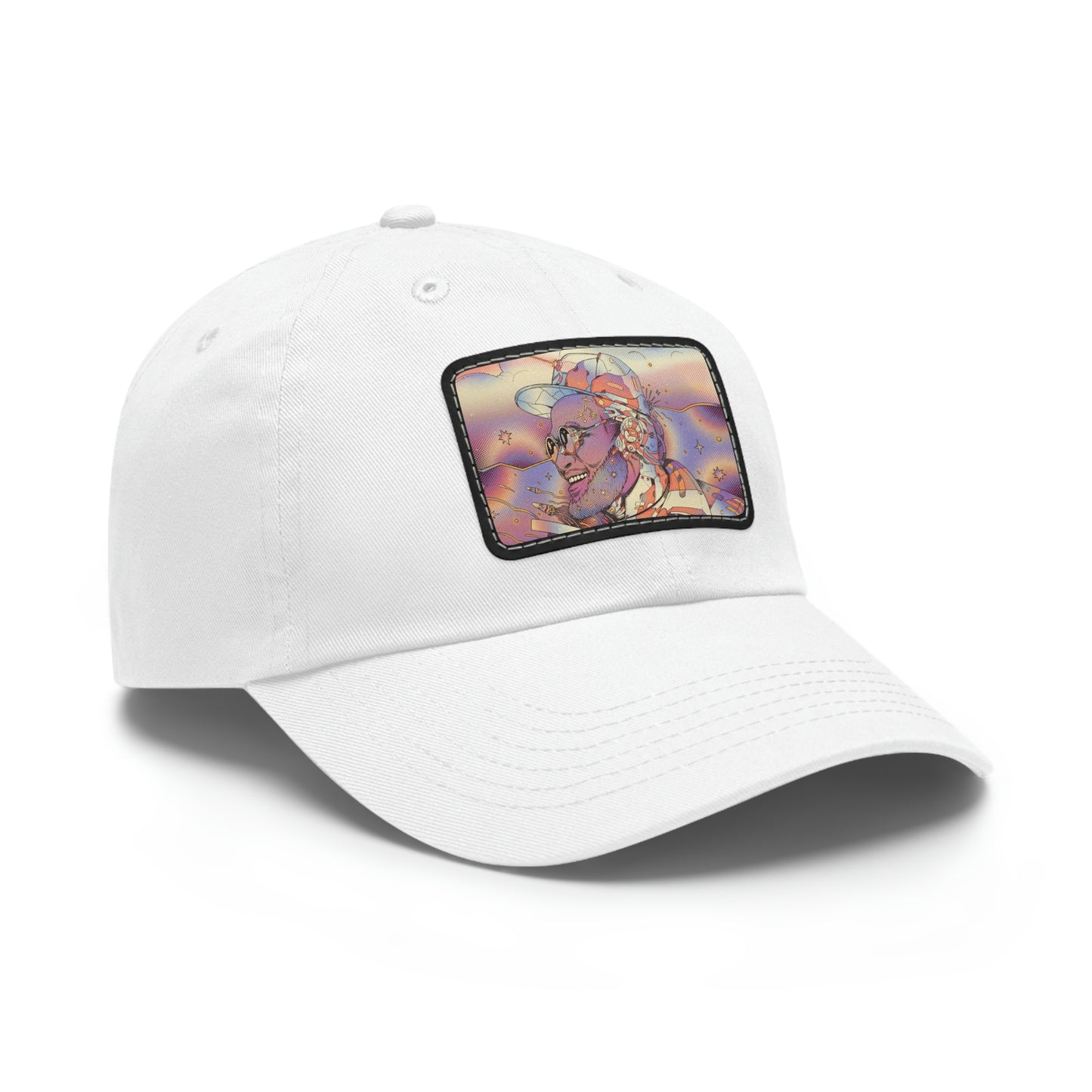 Interstellar Black Space Dad Hat with Leather Patch