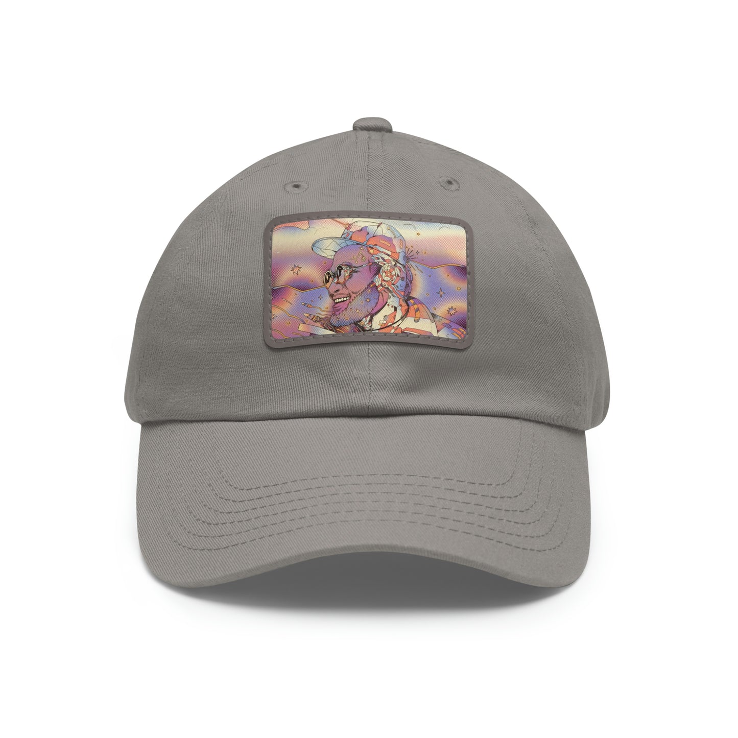 Interstellar Black Space Dad Hat with Leather Patch