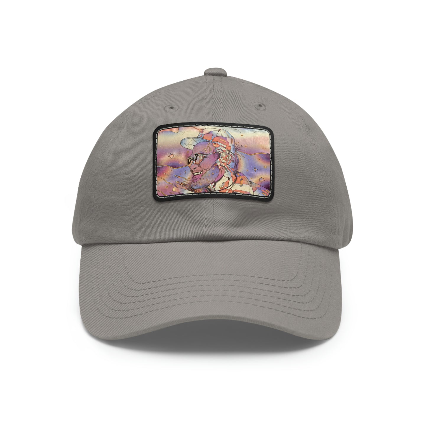 Interstellar Black Space Dad Hat with Leather Patch