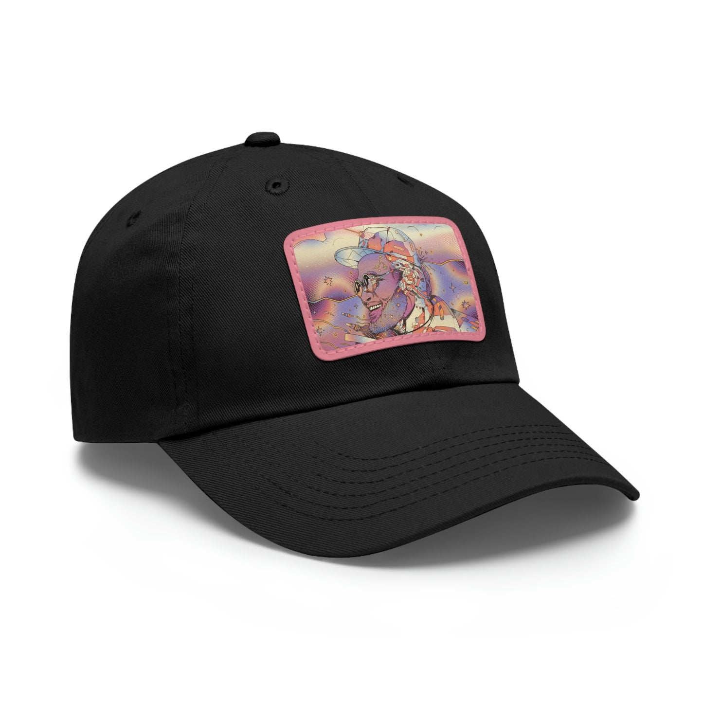 Interstellar Black Space Dad Hat with Leather Patch