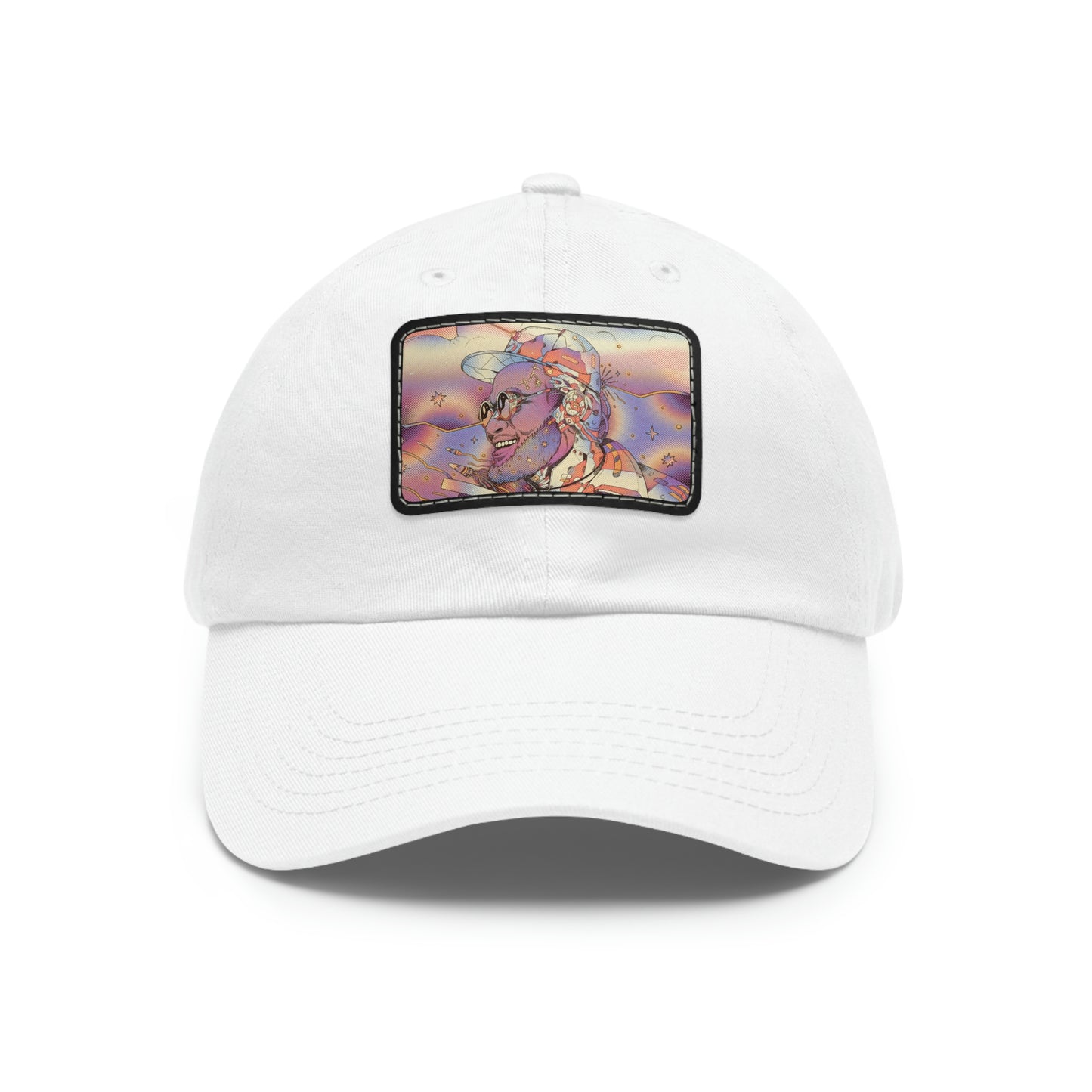 Interstellar Black Space Dad Hat with Leather Patch