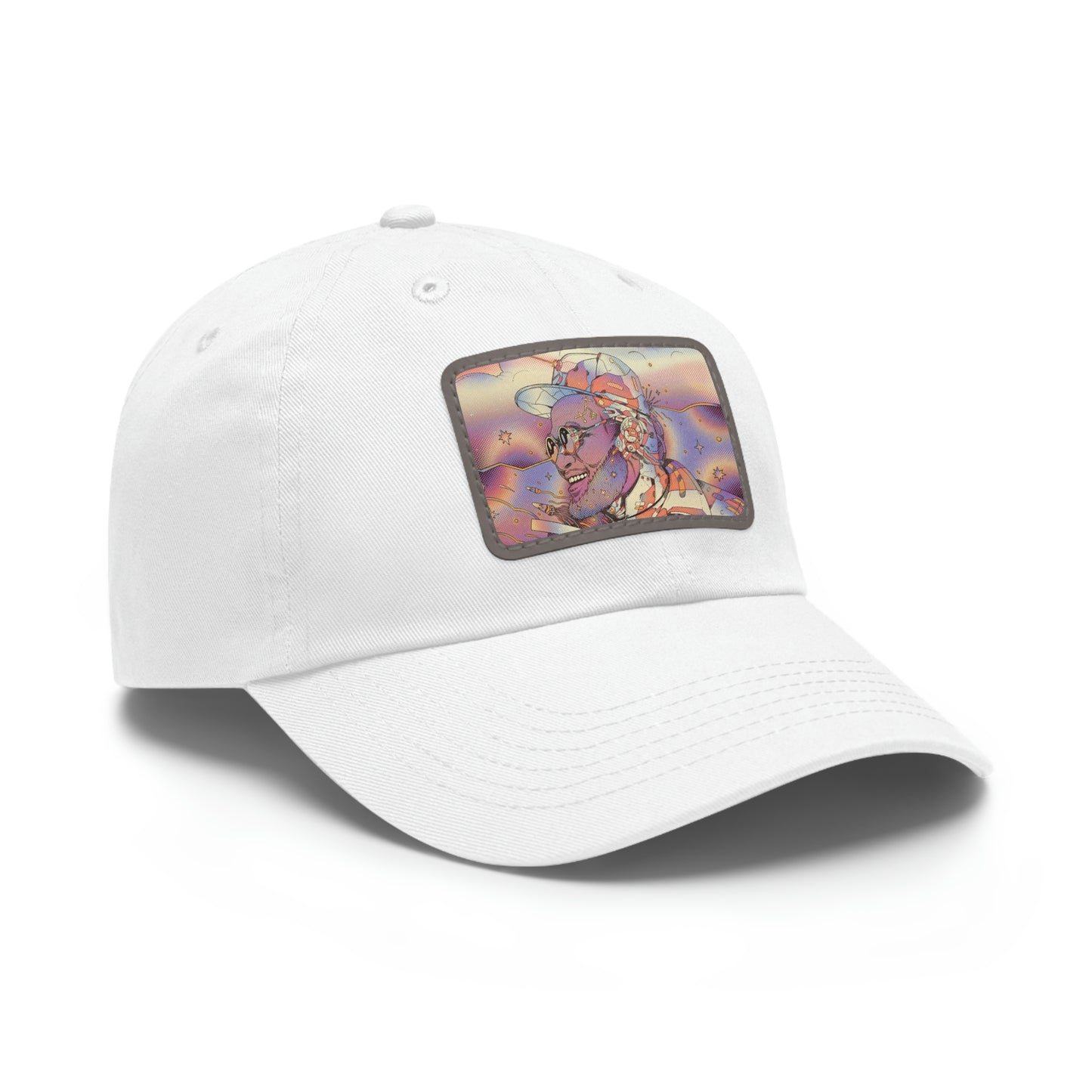 Interstellar Black Space Dad Hat with Leather Patch