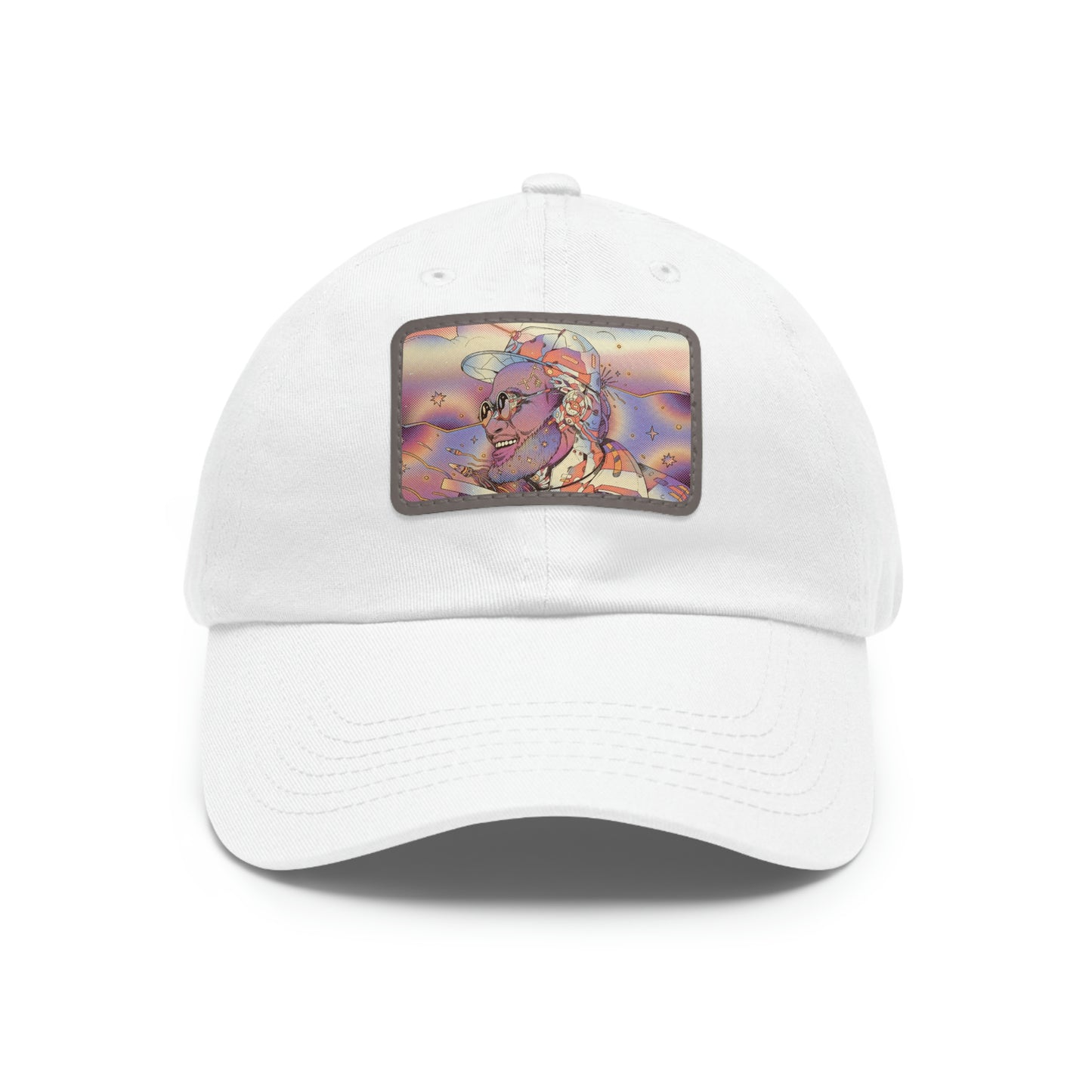 Interstellar Black Space Dad Hat with Leather Patch