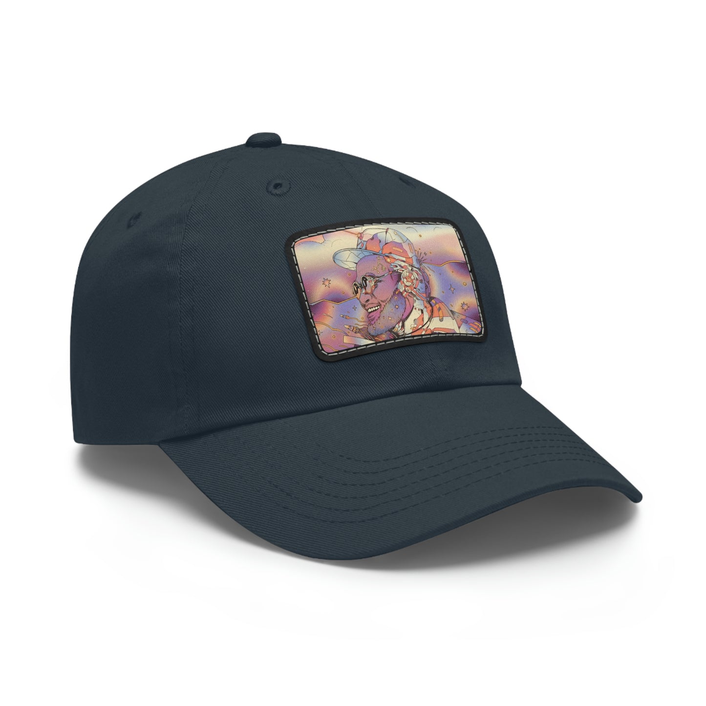 Interstellar Black Space Dad Hat with Leather Patch